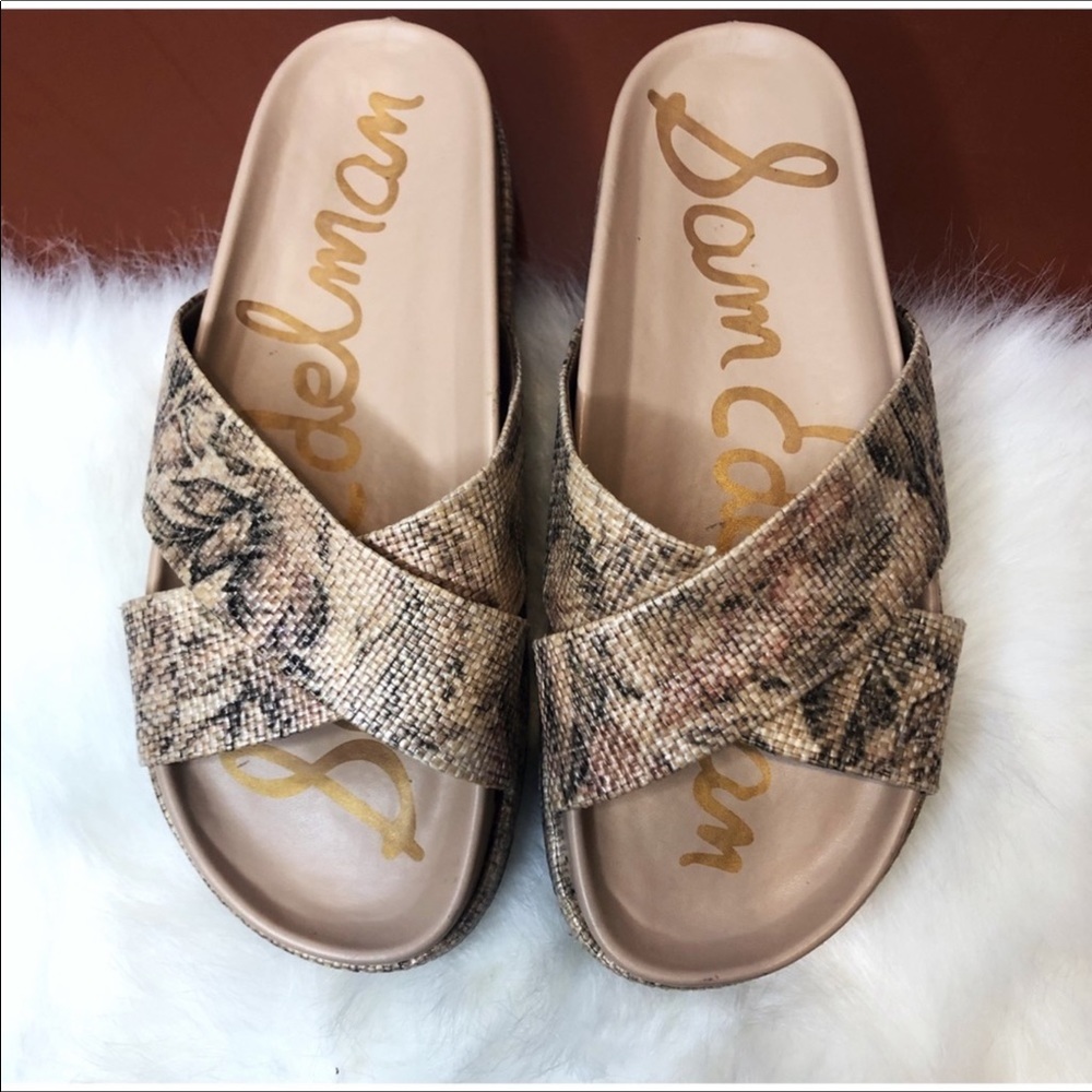 SAM EDELMAN rose platform slides